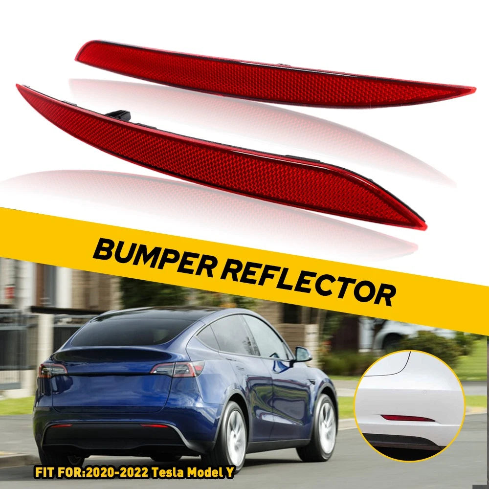 For Tesla Model Y 2022 2021 2020 Tail Rear Bumper Reflector Red Pair LH RH EOA 6B93BC-57