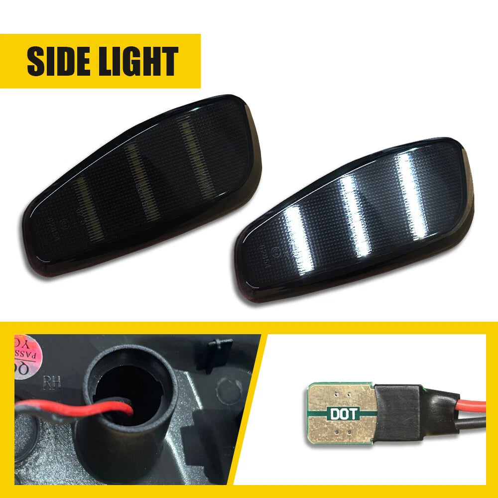 2X Side Marker Light Turn Signal Lamp White For 2015-23 Jeep Renegade Fender EOA 6B93BC-57