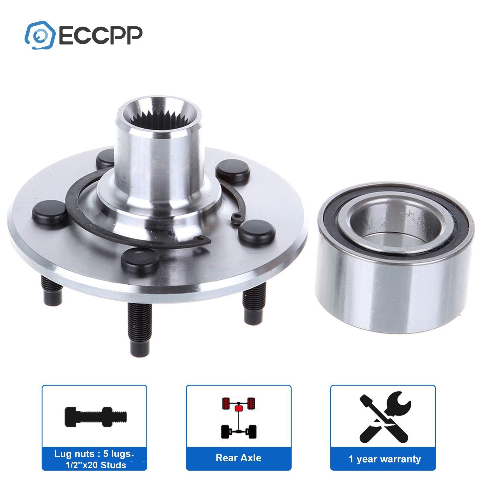 1X Rear Wheel Hub & Bearing Kit For Ford Explorer Mercury Mountaineer 2002-2010 6B93BC-57
