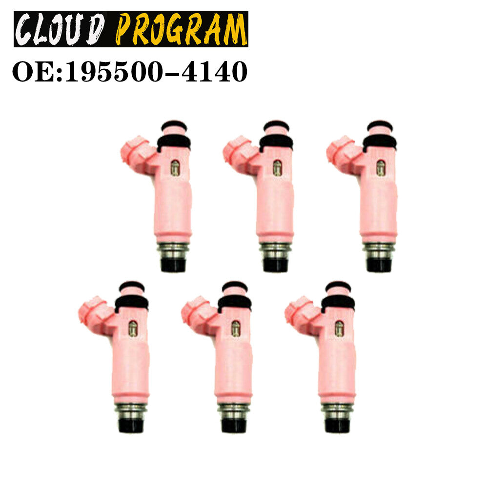 6 Pcs Fuel Injector Nozzle 195500-4140 For Mitsubishi Pajero Sport 6G72 3.0 6B93BC-57