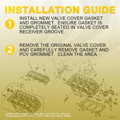 Engine Valve Cover Gasket Set w/Grommets for 01-05 Honda Civic 1.7L SOHC L4 EOA 6B93BC-57