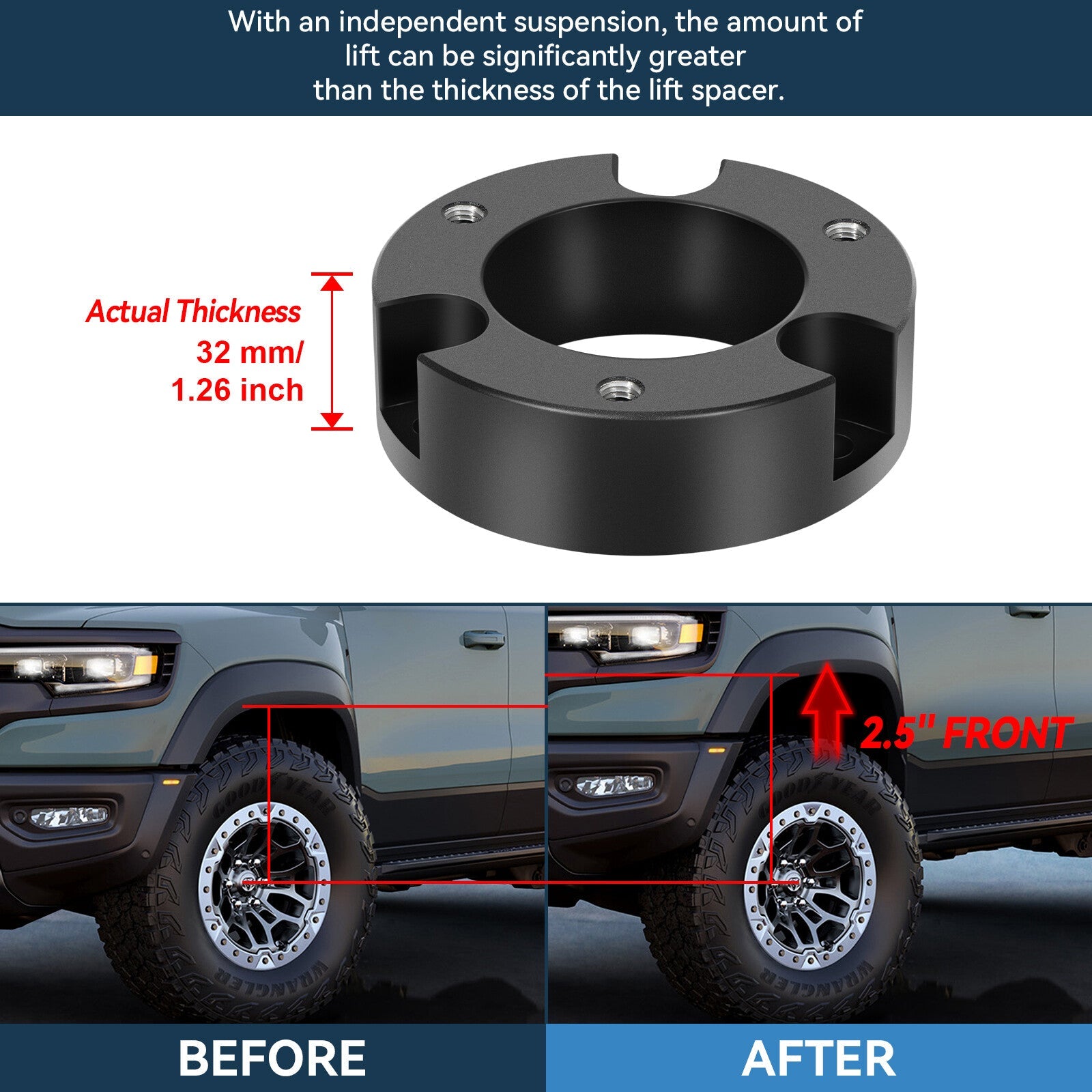 2.5" Front 2" Rear Leveling Lift Kit + Diff Drop For Toyota Tacoma 4WD 2005-2023 6B93BC-57