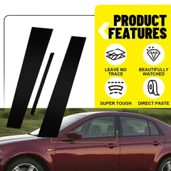 BLACK Pillar Posts for Acura TL 04-08 6pc Set Door Cover Piano Window Trim Kit A 6B93BC-57