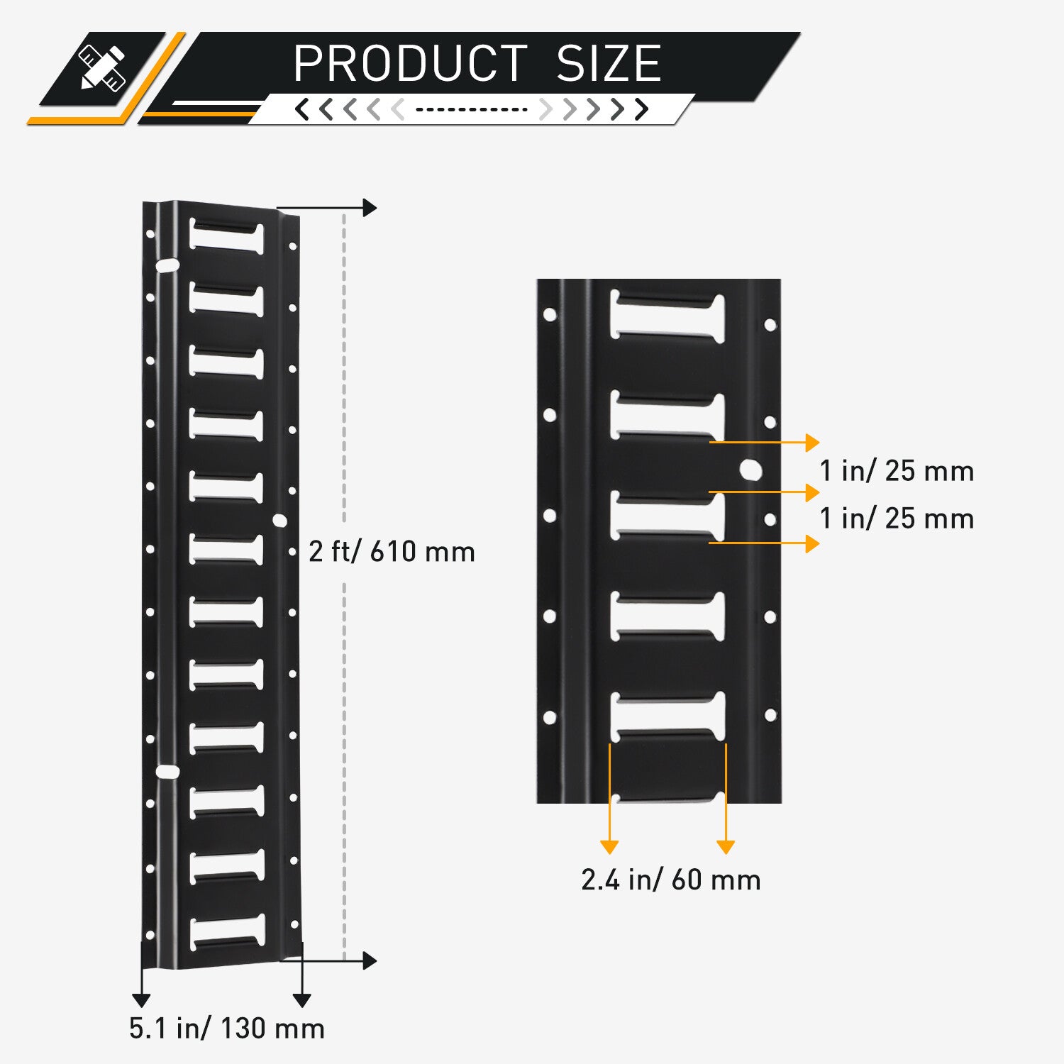 ECCPP 2' E Track Tie Down Rails System Power Coated E-Tracks For Trailers 4 Pack ECCPP