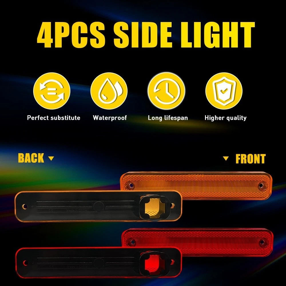 For 73-79 Ford F100/F150/F250/F350 Front Rear Bumper Side Marker Light Housings 6B93BC-57