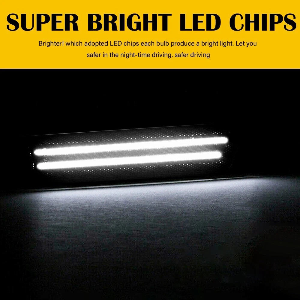 For 2011-2014 Dodge Charger White LED Smoked Rear Fender Side Marker Lights Lamp 6B93BC-57