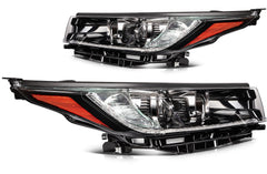 Pair Kit Headlights Assembly For 2017-2019 Toyota Highlander 3.5L Black Amber 6B93BC-57