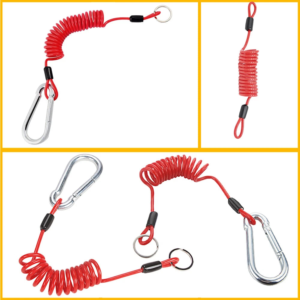 6FT Breakaway Trailer Cable Trailer Safety Spring Rope Coiled Brake Away Cable 6B93BC-57