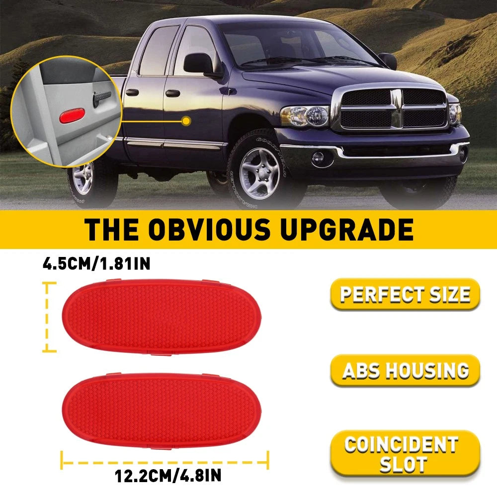 For 2002-2008 Dodge Ram Front 1500 Door Panel Reflector Light Interior Trim 2pcs 6B93BC-57