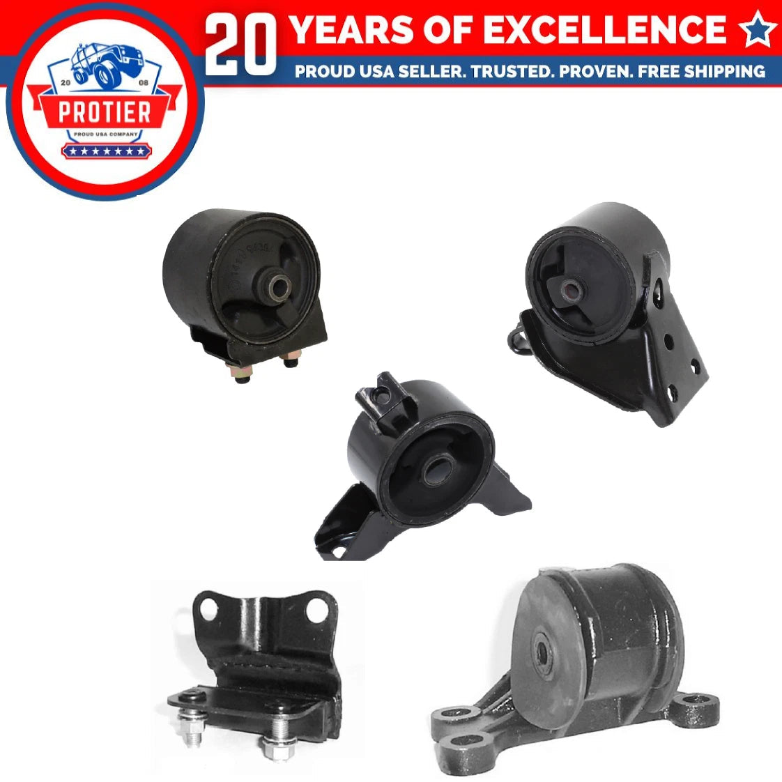 Motor & Trans Mount 5PCS Set for 2001-2002 Mazda 626 2.0L for Auto Trans 6B93BC-57