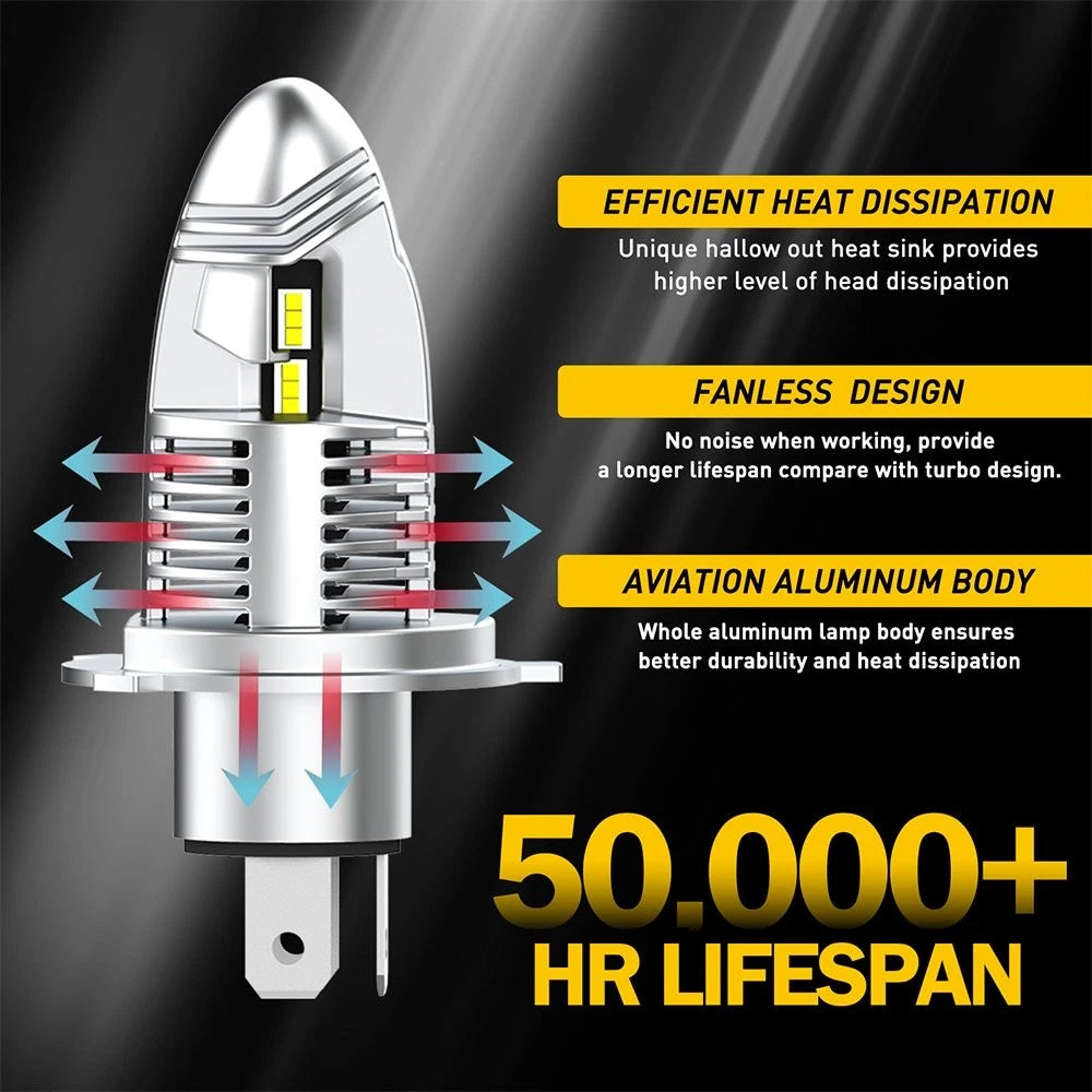 AUXITO H4 9003 LED Headlight Kit Bulbs High Low Beam White 80000LM Super Bright AUXITO