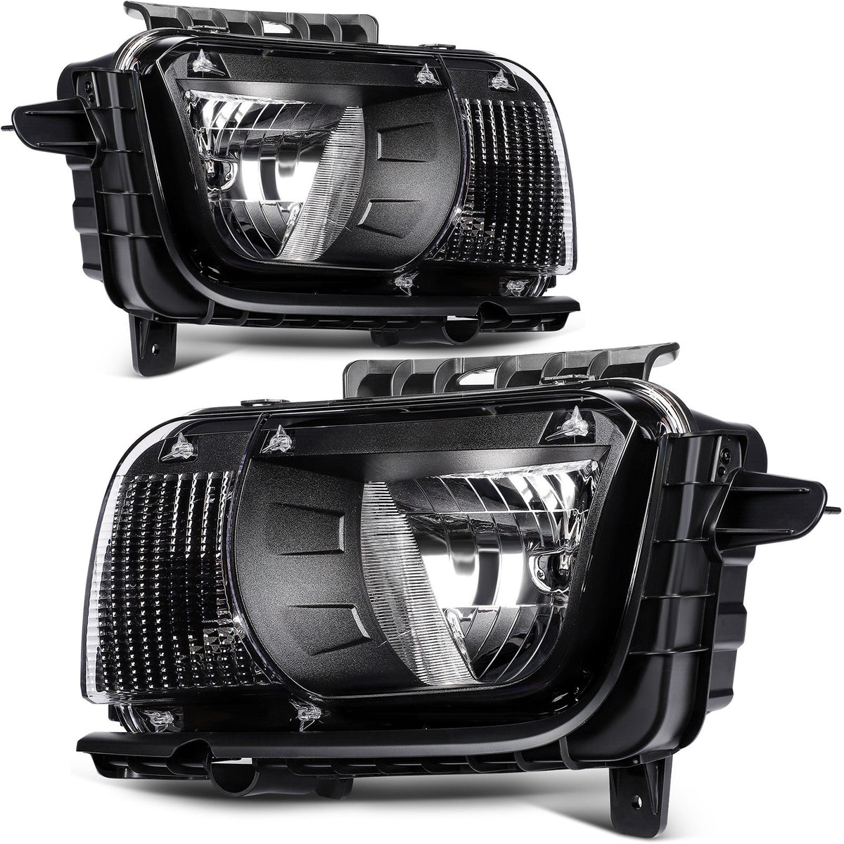 ECCPP Headlights Assembly For Chevrolet Camaro 3.6L 6.2L 2010-2013 Pair Black 6B93BC-57