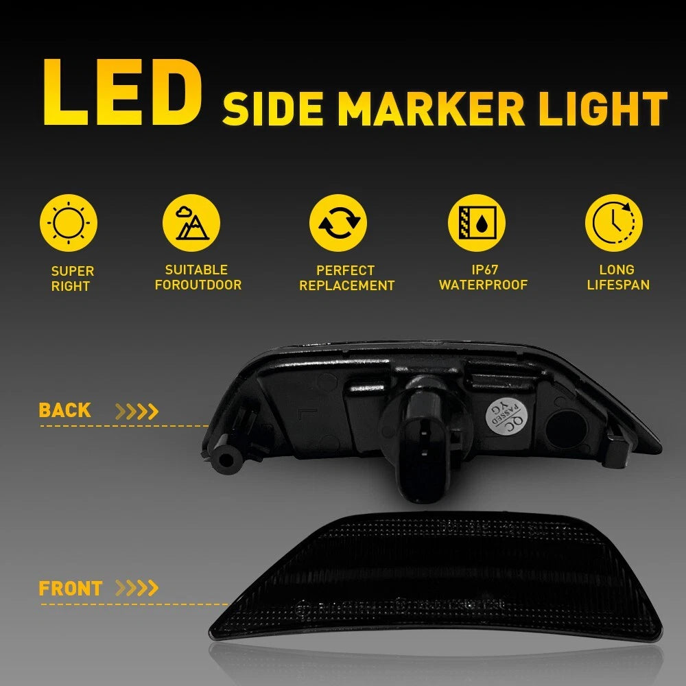 2X For 2021-2024 Kia K5 Smoked Amber LED Front Bumper Side Marker Signal Light A 6B93BC-57