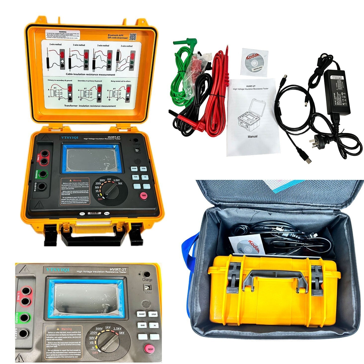 5kv high voltage insulation resistance tester meter with 5kv 1000 ...