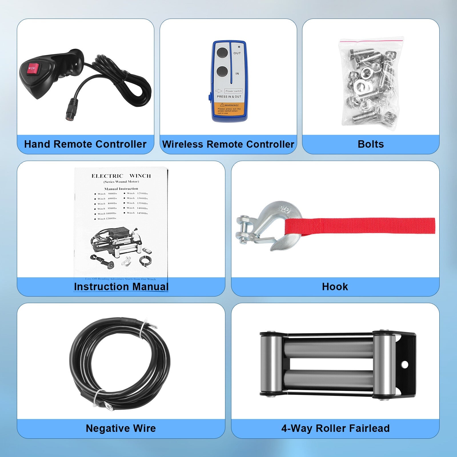 ECCPP 12V 12000LBS Electric Winch Steel Cable Truck Trailer Towing Off Road 4WD 6B93BC-57