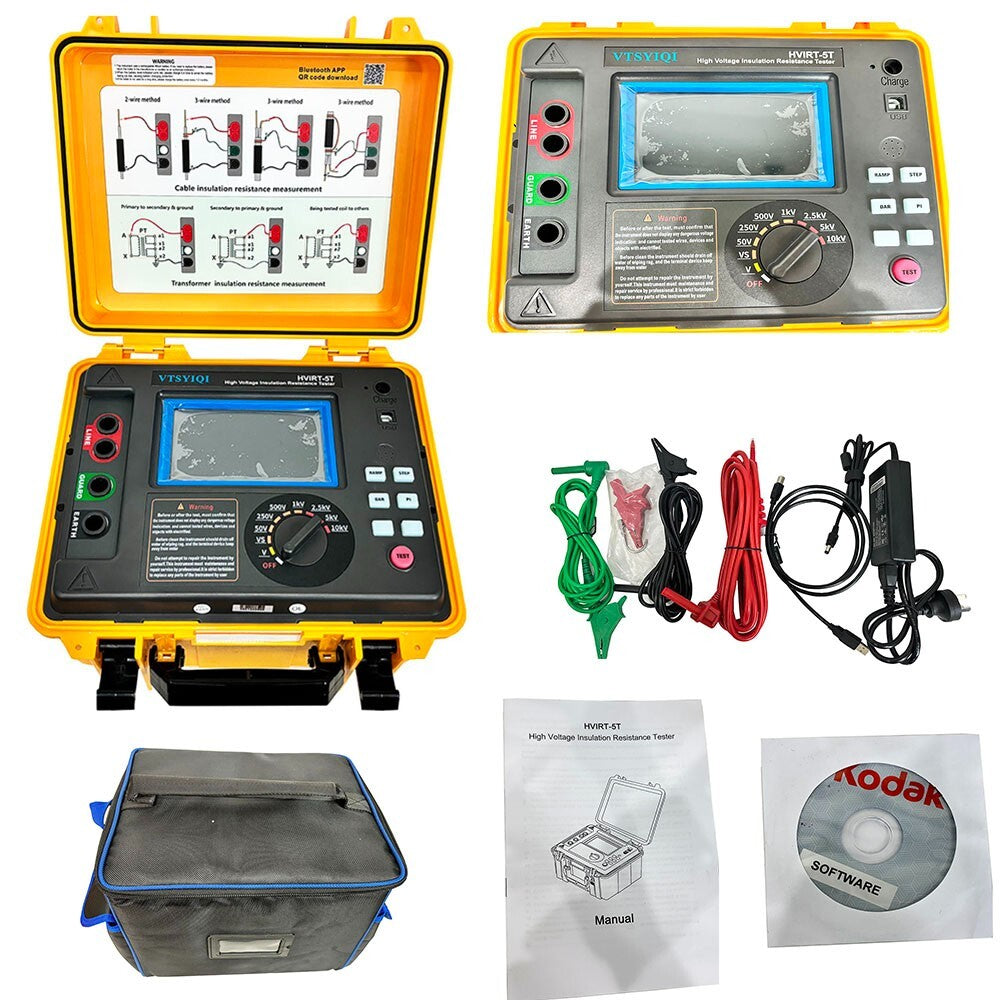 10kV High Voltage Insulation Resistance Meter with 50V-10kV 0.005MΩ～10.00TΩ