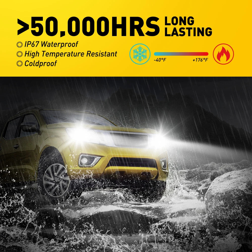 9007 HB5 LED Headlight High Low Beam Bulbs 6000K Car Front Lamps Brighter Q16 EA 6B93BC-57