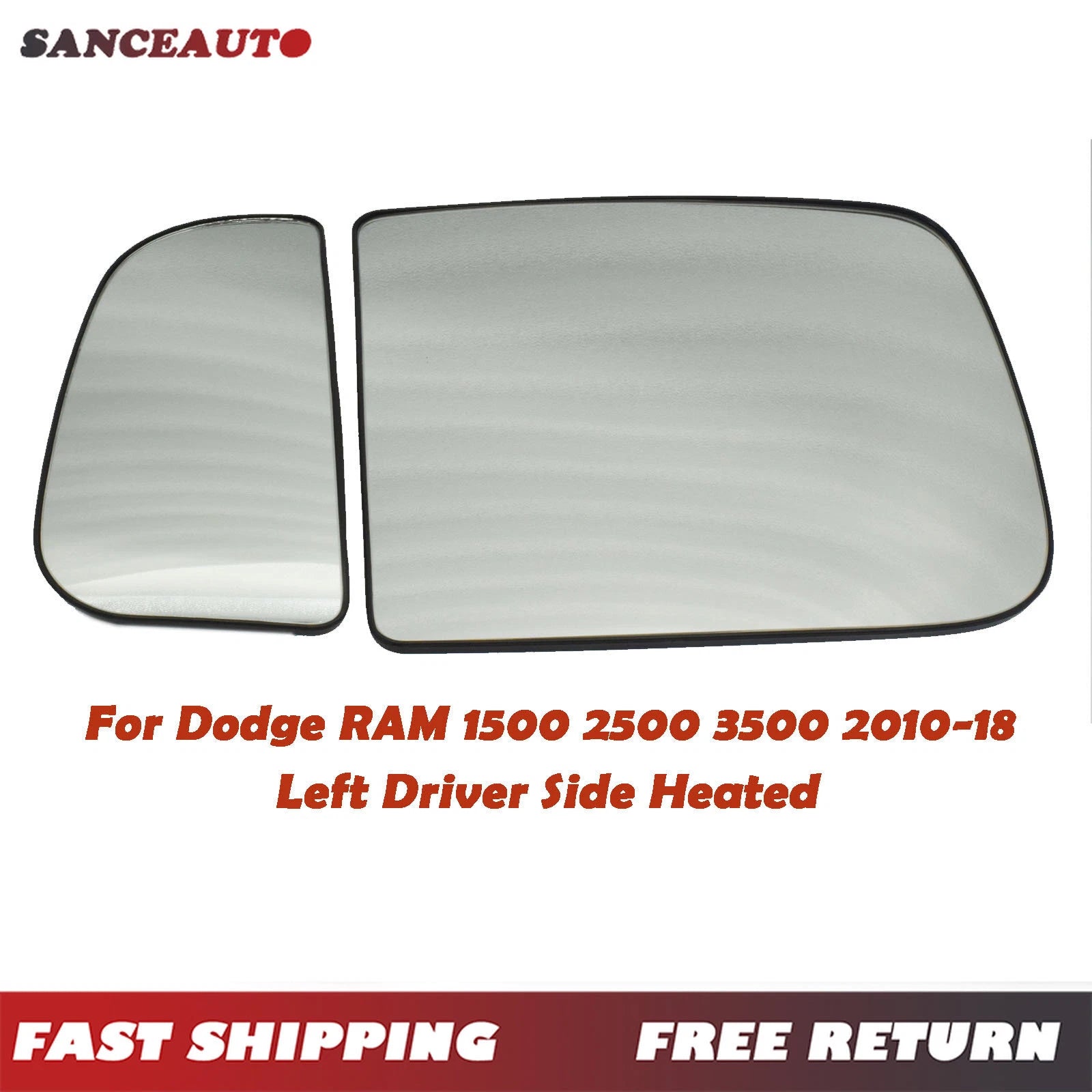 Left For Dodge RAM 1500 2500 2010-18 Wing Mirror Glass W/ Backing Heated Spotter 6B93BC-57