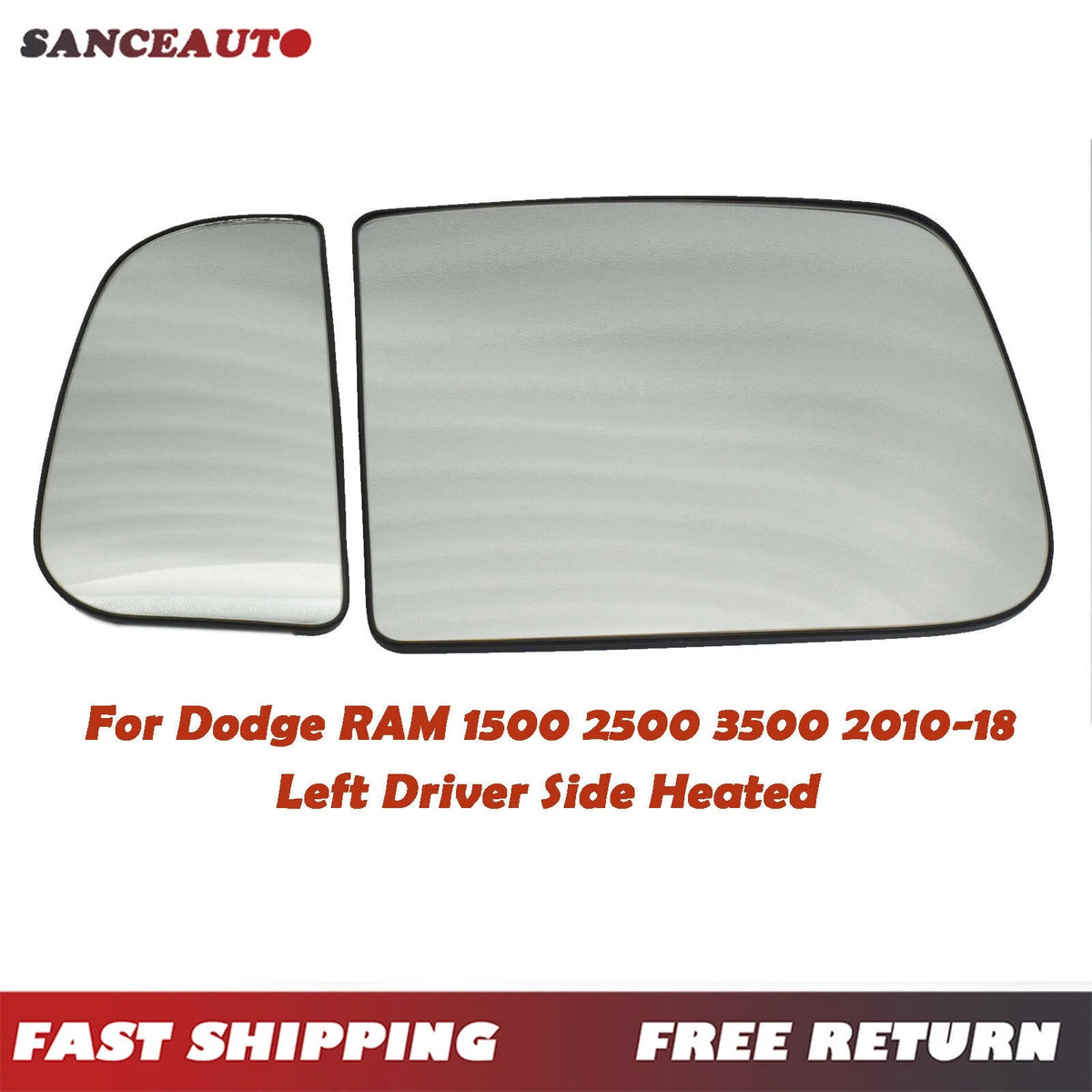 Left For Dodge RAM 1500 2500 2010-18 Wing Mirror Glass W/ Backing Heated Spotter 6B93BC-57