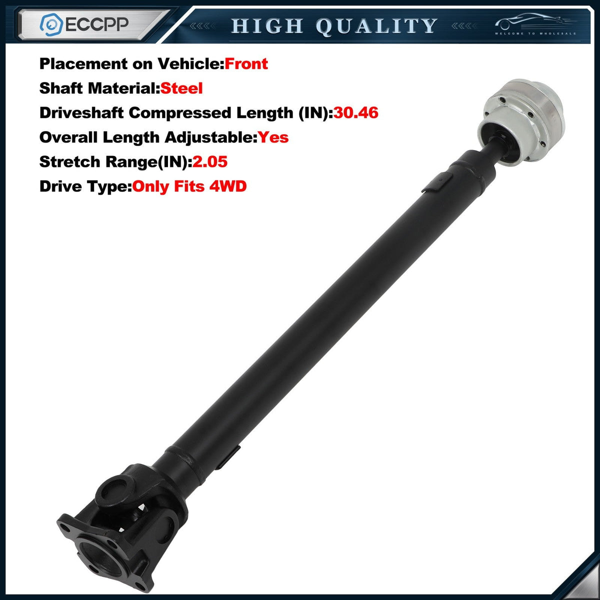ECCPP Front Driveshaft 938-171 52853442Af Fits 2008-2012 Jeep Liberty 3.7L Awd 6B93BC-57