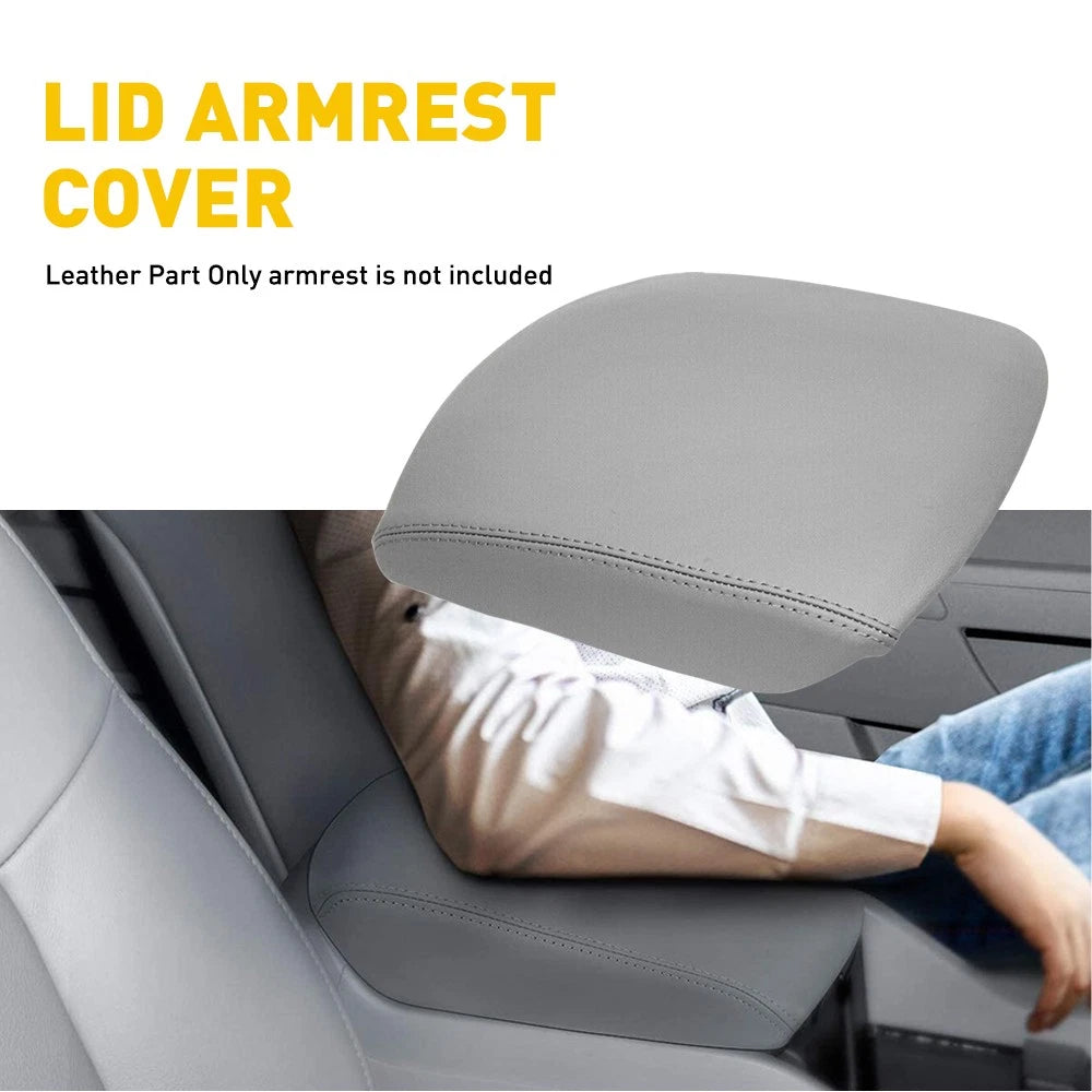 Fits 2009-2015 Leather Pilot Honda Center Console Armrest Cover Lid Skin Gray 6B93BC-57