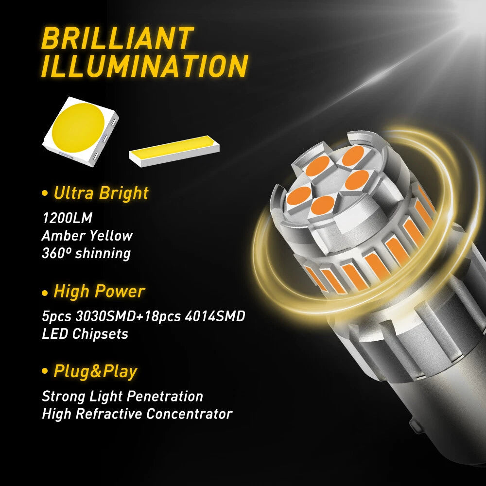 Anti Flash Hyper AUXITO 1157 Blinker Bulbs Canbus US 1016 LED Turn Signal Light AUXITO