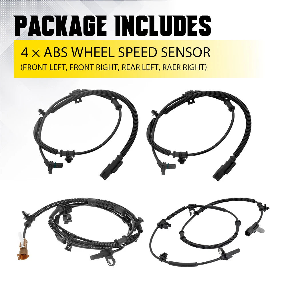 4PCS ABS Wheel Speed Sensor Front Rear Right left For FORD F150 2011 2012-2014 A 6B93BC-57