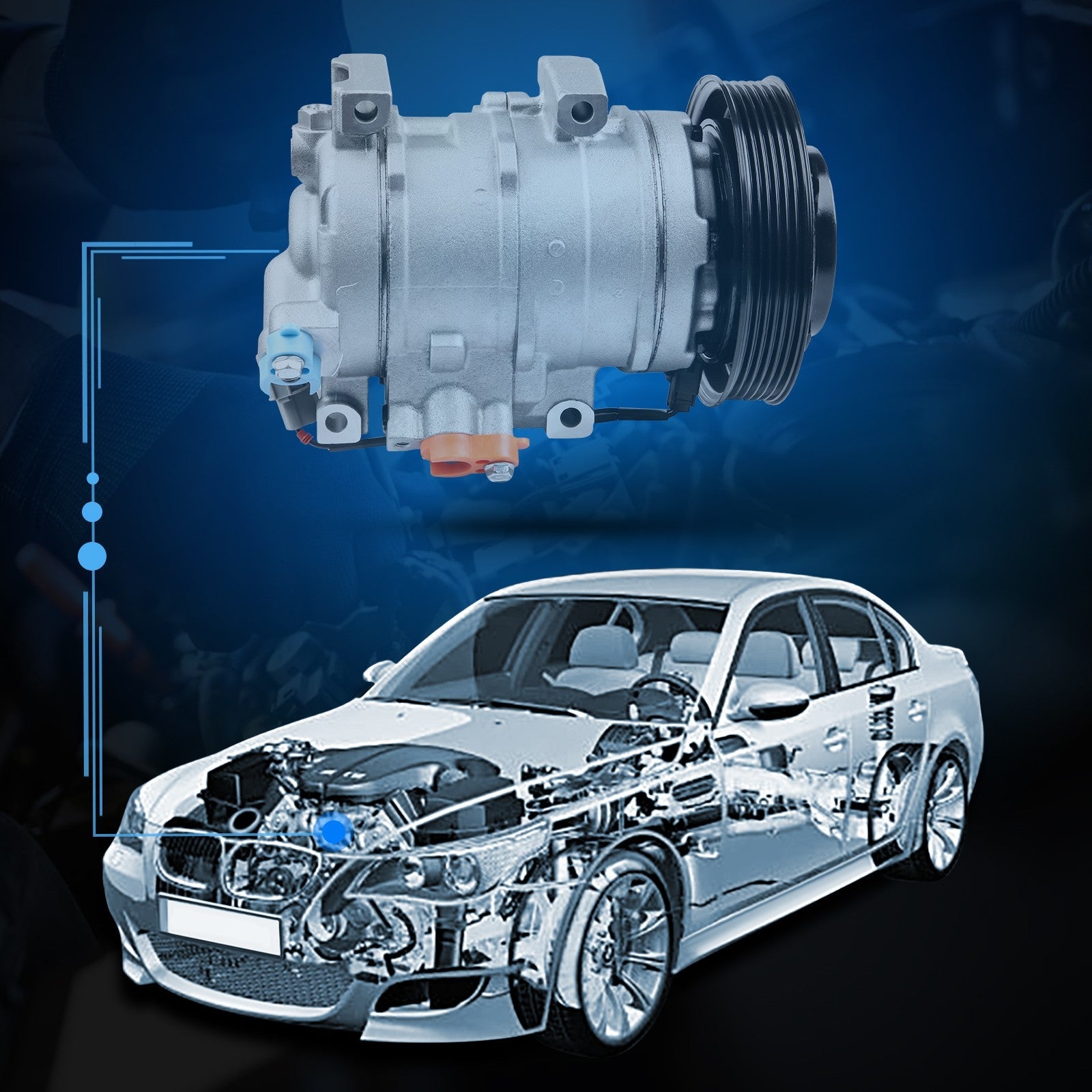 A/C AC Compressor For 2010-2013 Acura MDX ZDX 09-15 Honda Odyssey Pilot 3.7L 6B93BC-57