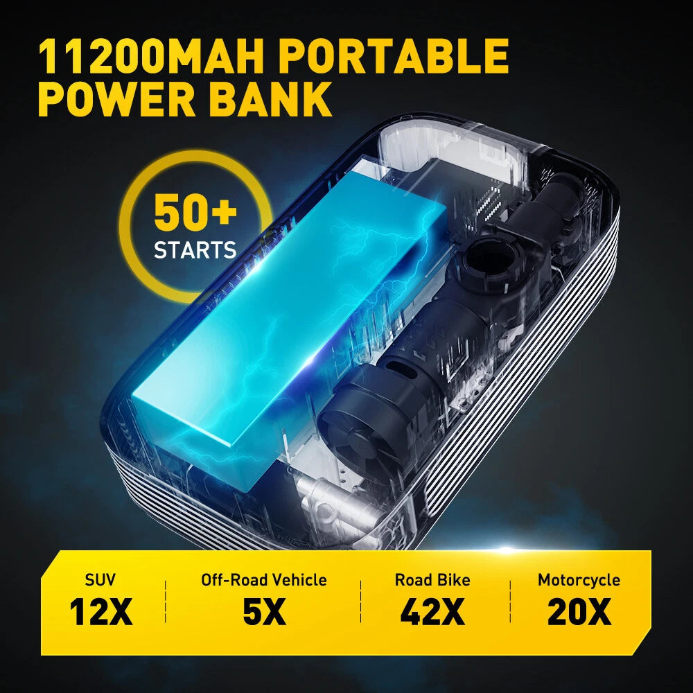 Car Jump Starter 3500A Booster Jumper Power Bank Battery Charger Tire Inflator A 6B93BC-57