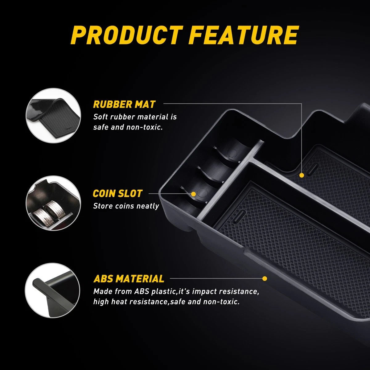 Center Console Storage Box Insert Organizer Tray For 2015-19 GMC Canyon Part EOA 6B93BC-57