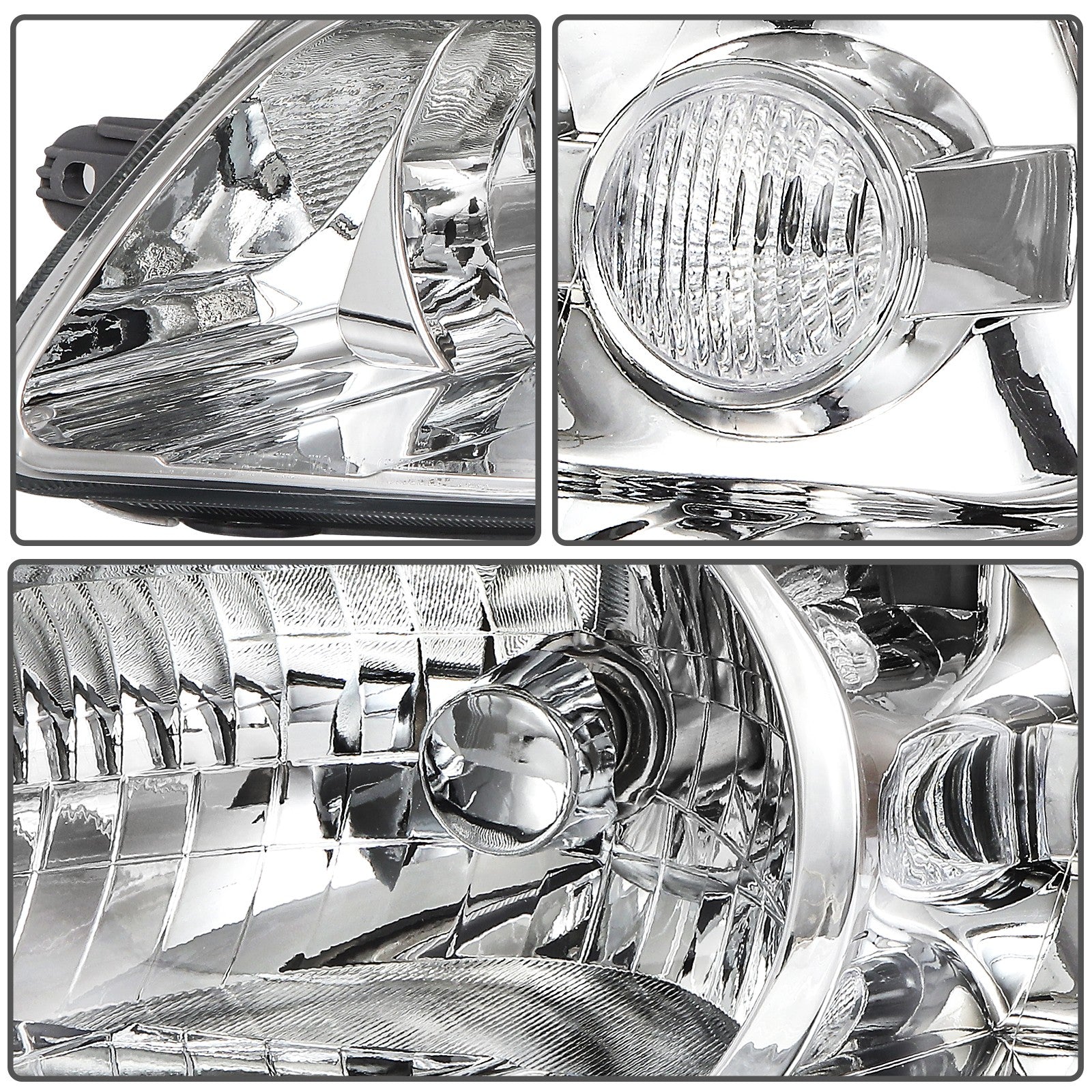 ECCPP Headlights Assembly For Chevrolet Aveo 1.6L 2004-2006 Pair Kit Chrome KOEEP