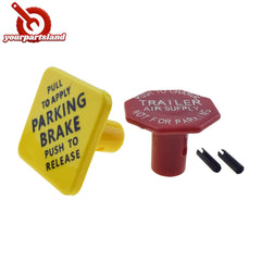 Valve Push Pull Parking Brake Knob & Trailer Air Supply Knob 2PCS 248433 290655 6B93BC-57