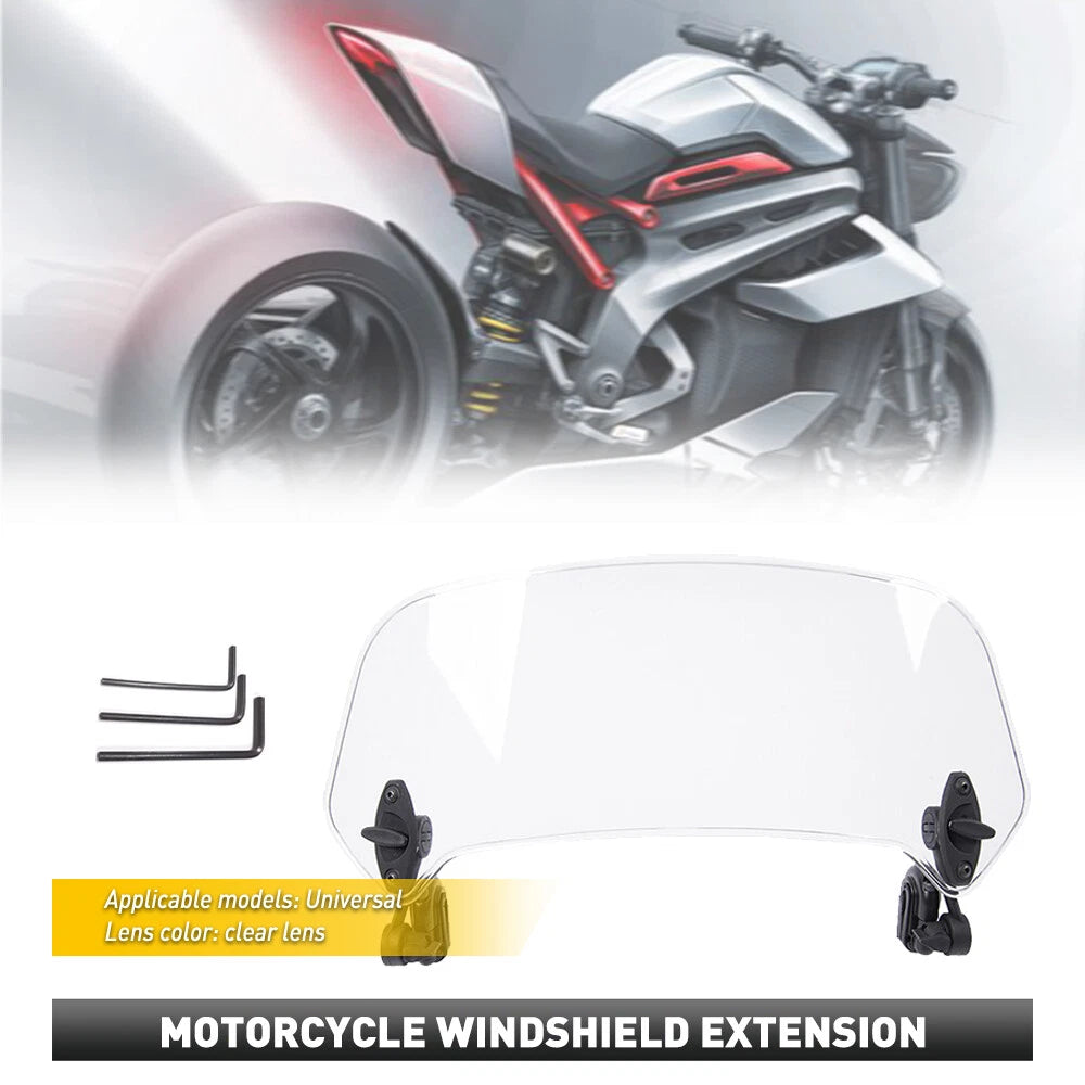 Motorcycle Clip On Windshield Wind screen Deflector Extension Spoiler USEOA 6B93BC-57