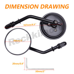 For Harley Softail Dyna Bobber Chopper Black Round Motorcycle Rear view Mirrors