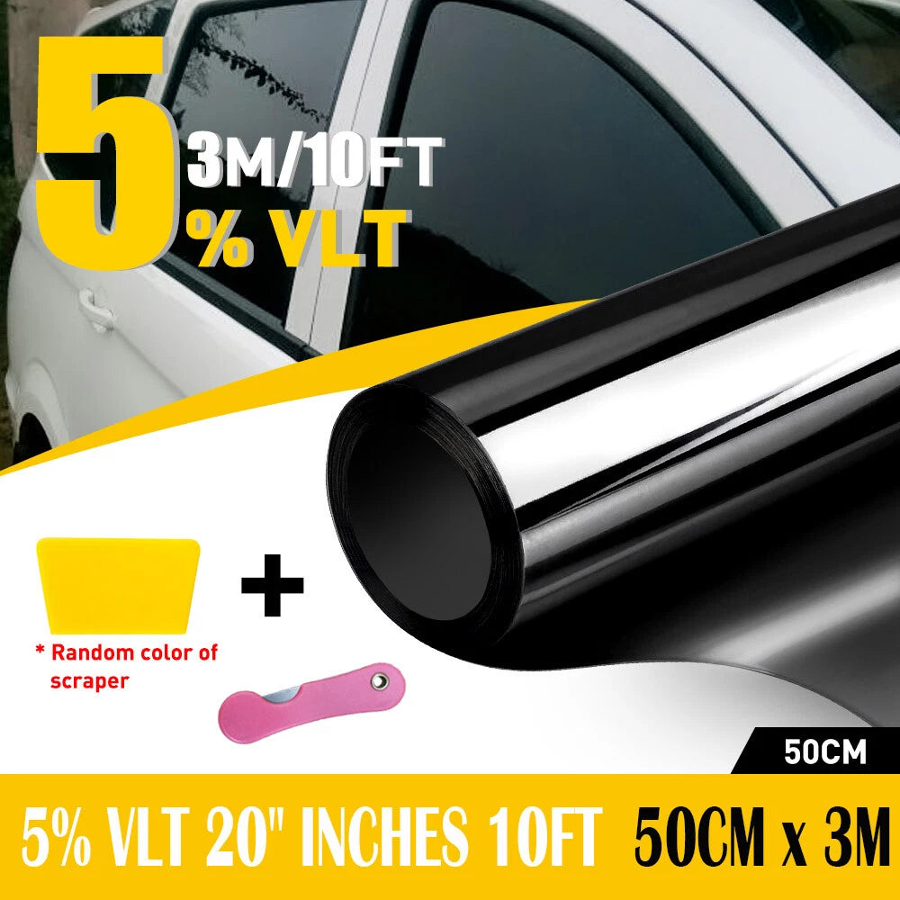 300CM Uncut Roll Window Tint Film 5% VLT 20" x 10ft Feet Car Home Office Glass 6B93BC-57