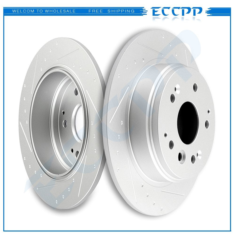 Rear Brake Rotors Slotted For ACURA TL 2004 - 2008 HONDA ELEMENT 2003 - 2011 6B93BC-57