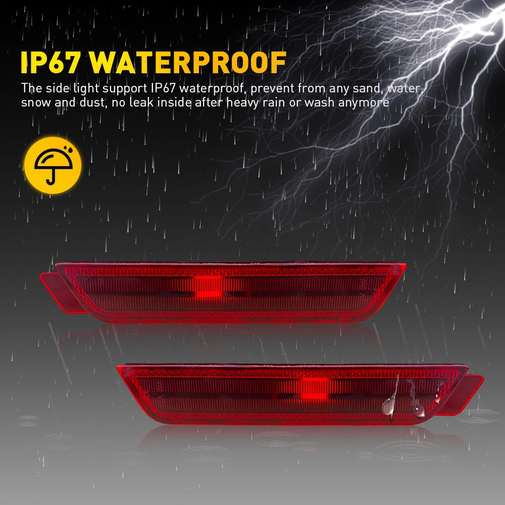 For 2010-2015 Chevy Camaro Rear Red Lens Side Marker Lights Lamp Housing LH RH A 6B93BC-57