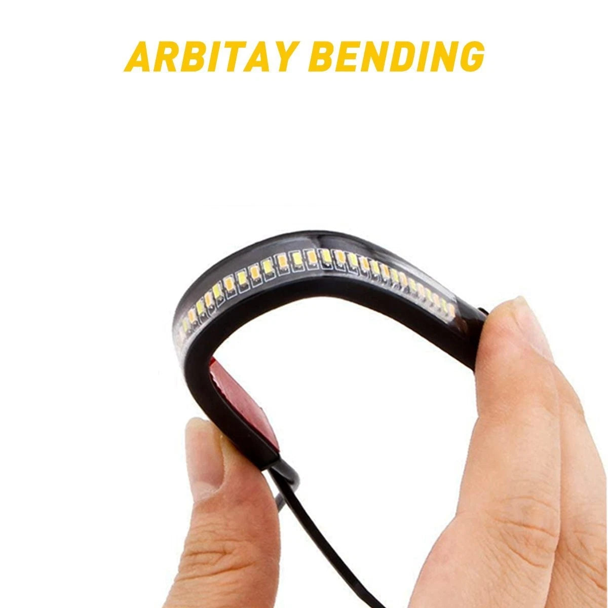 2X Switchback W/A LED Fork Turn Signal Daytime DRL Light Strips Fit Motorcycle A 6B93BC-57