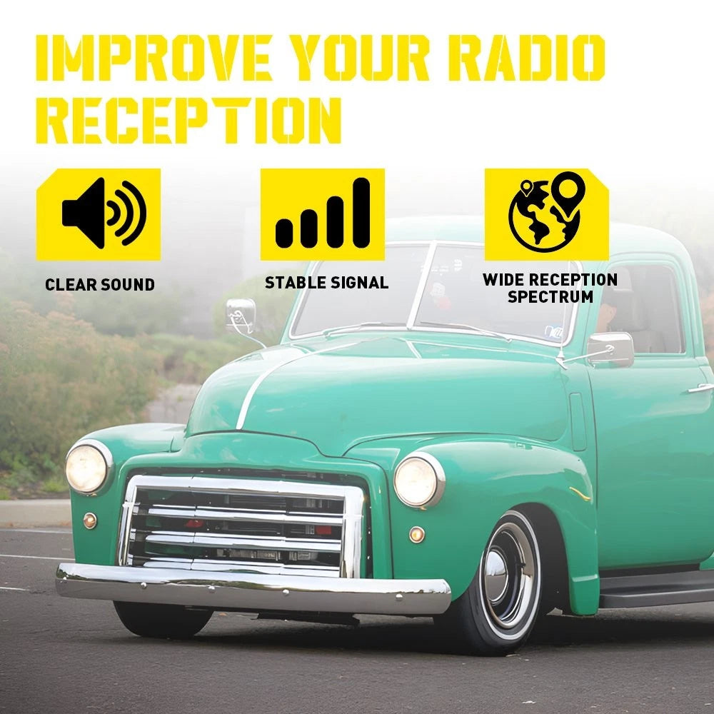 Car Vintage Style 3 Section Flexible AM/FM Radio Antenna Support Round Base EOA 6B93BC-57