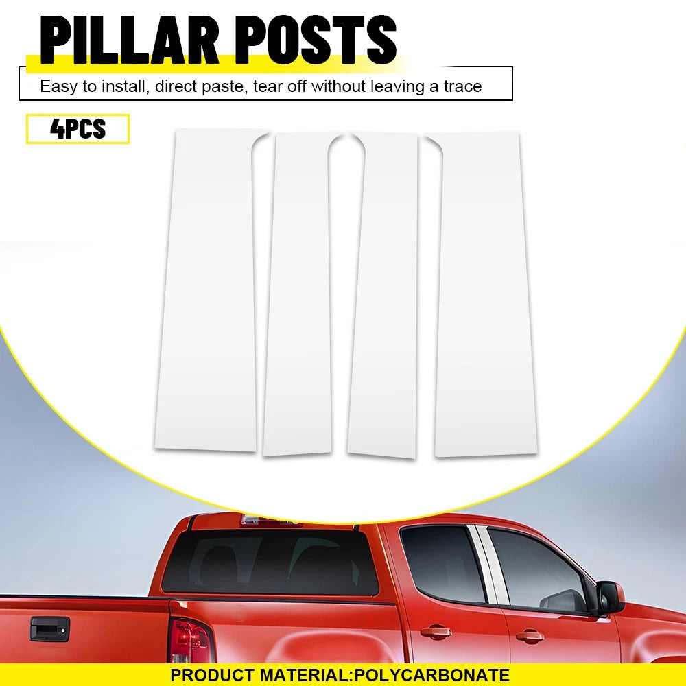 Chrome 4PCS Pillar Posts Door Trim Cover For Chevy Colorado GMC Canyon 2015-2022 6B93BC-57