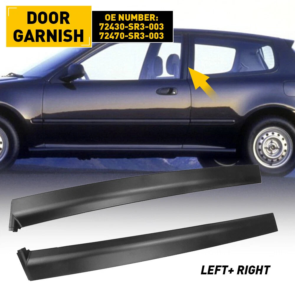 For 92-95 Honda Civic 2 3 dr LH&RH Door Garnish Trim Pillar Sash Set US 6B93BC-57