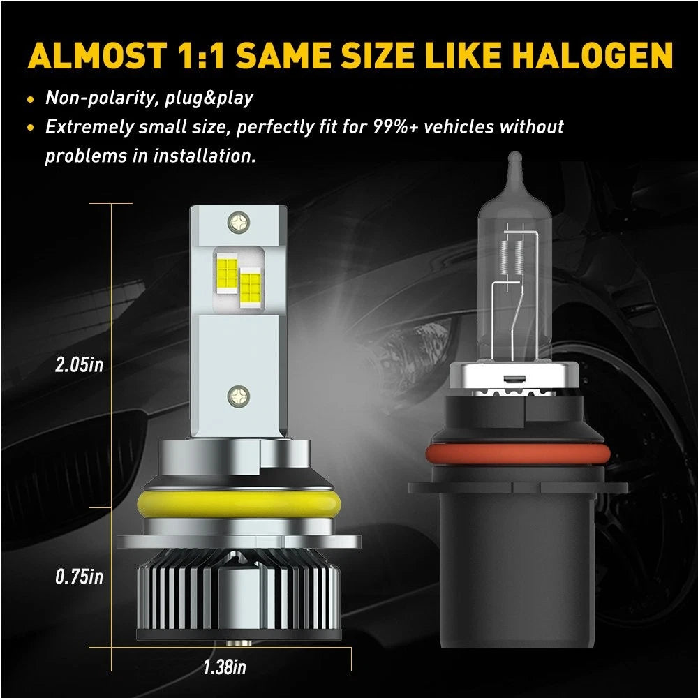 CANBUS 9007 HB5 LED Headlight Super Bright Bulbs Kit White 24000LM High/Low Beam 6B93BC-57