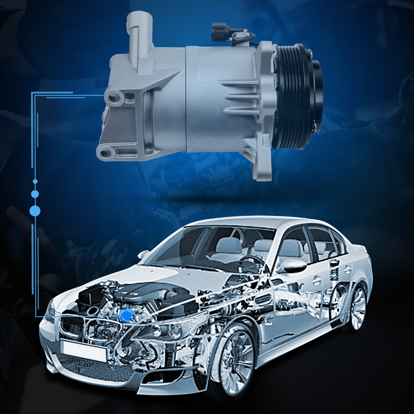ECCPP A/C AC Compressor For Nissan Maxima 2004-2007 For Altima 2002-2006 3.5L 6B93BC-57