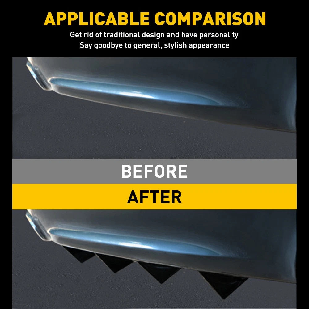 For Dodge Charger Challenger Rear Diffuser Shark Fins Bumper Lip Splitter Glossy 6B93BC-57