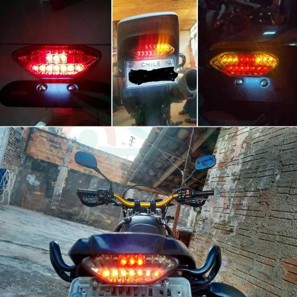 Motorcycle 16 LED ATV Tail Turn signal Brake License Plate Integrated Light US 6B93BC-57