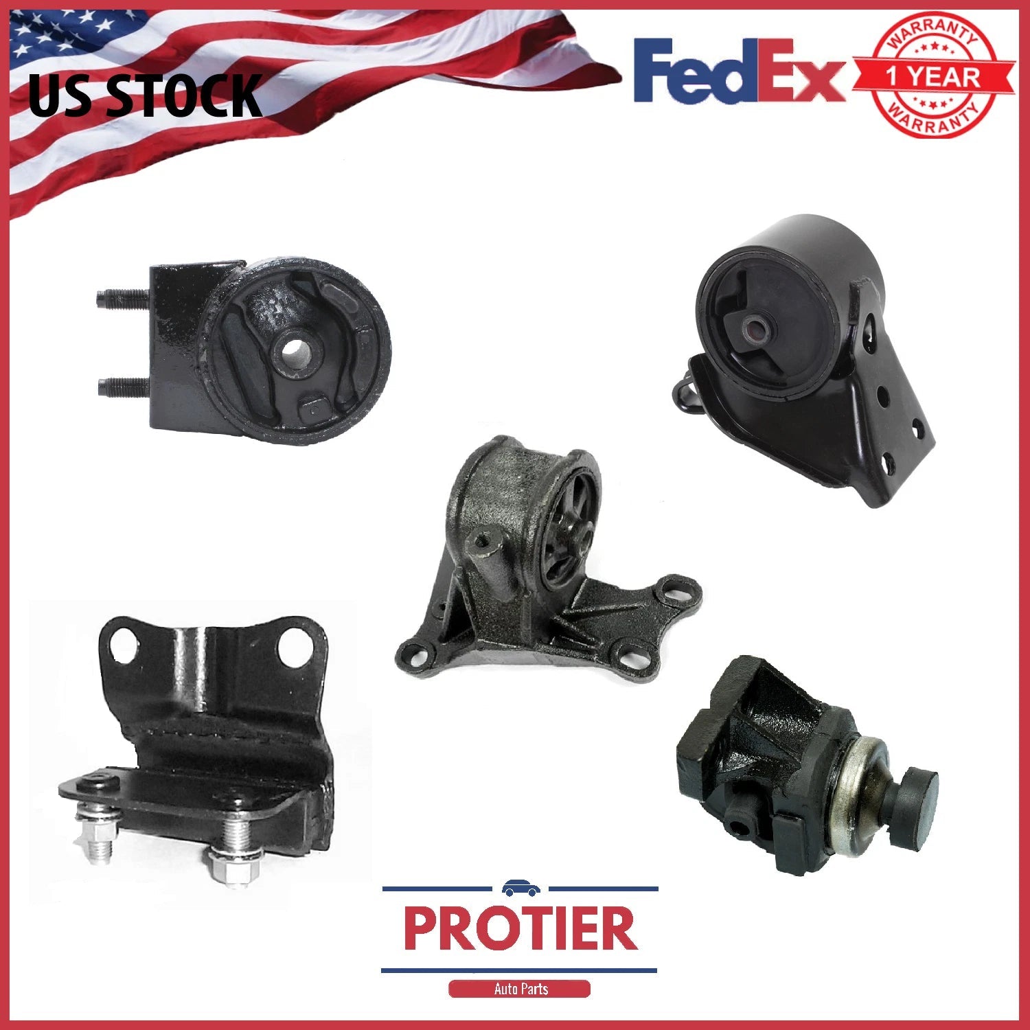 1998-1999 Mazda 626 2.0L Motor & Trans Mount Set 5pcs for Auto 6B93BC-57