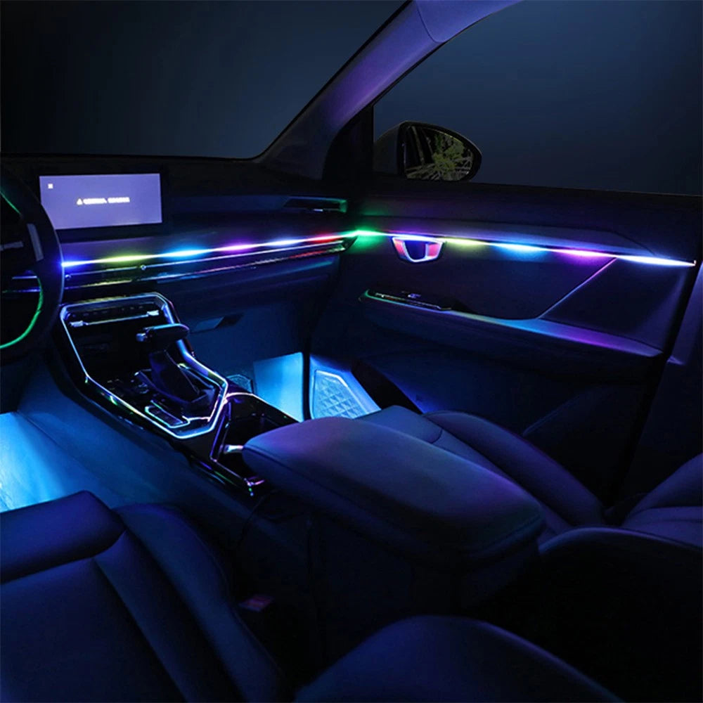 Universal 18in1 Symphony RGB LED Car Atmosphere Ambient Light Interior LED Strip 6B93BC-57
