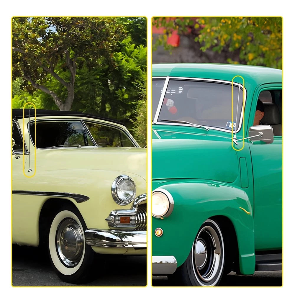 Car Vintage Style 3 Section Flexible AM/FM Radio Antenna Support Round Base EOA 6B93BC-57