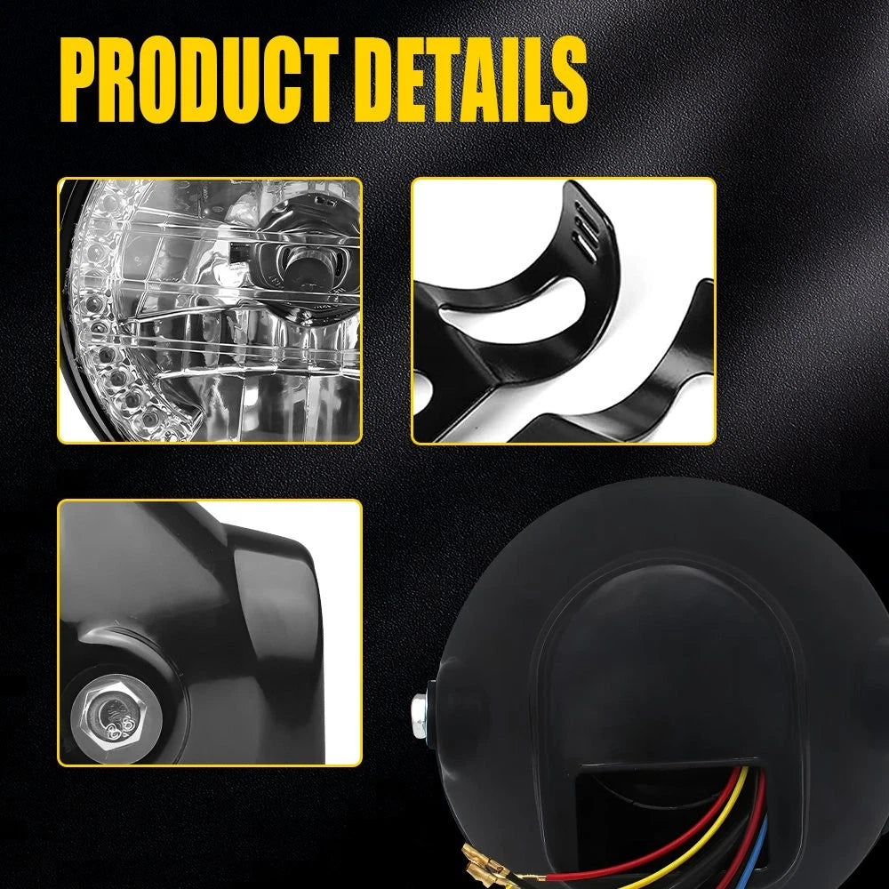 7" Motorcycle LED Headlight W/DRL Turn Signal Housing Bucket For Honda Yamaha EA 6B93BC-57