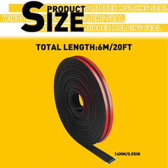 20FT/6m Universal Car Auto Window Roof Windshield Molding Rubber Seal Strip Trim 6B93BC-57